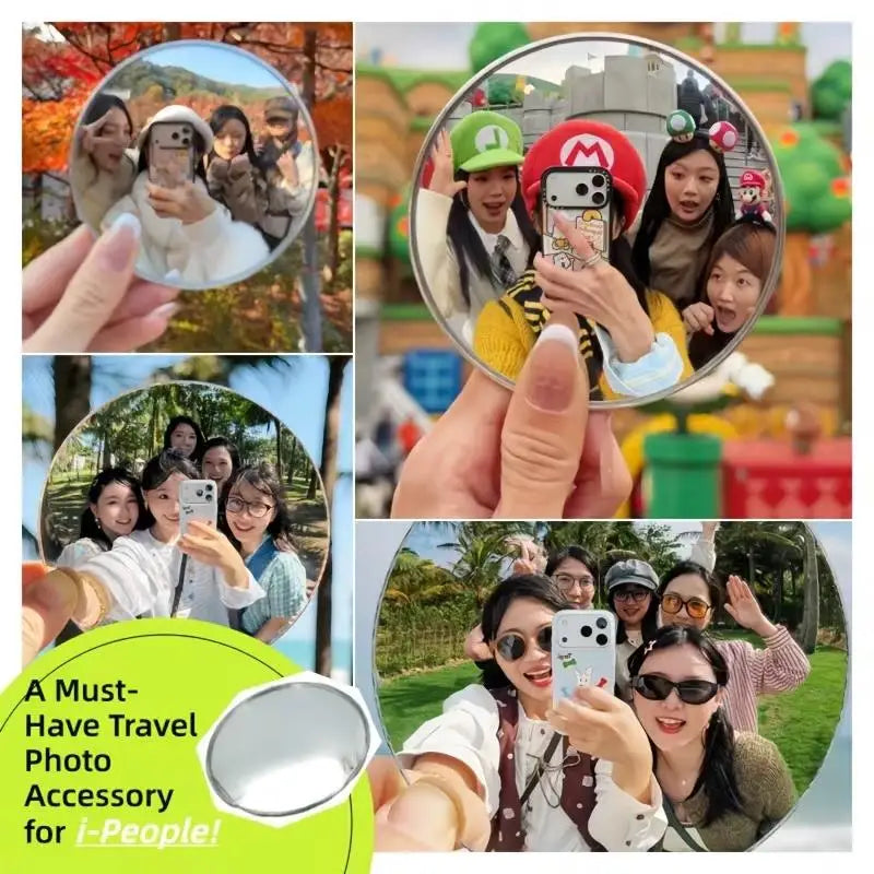 Small & Large Round Travel Mirrors – Convex Wide-Angle, Portable for Photography, Selfies Content Creators Zpaxo