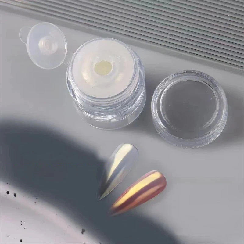 1Box Gloss Plating Aurora Nail Powder Moonlight White Mirror Art Zpaxo B-Yellow