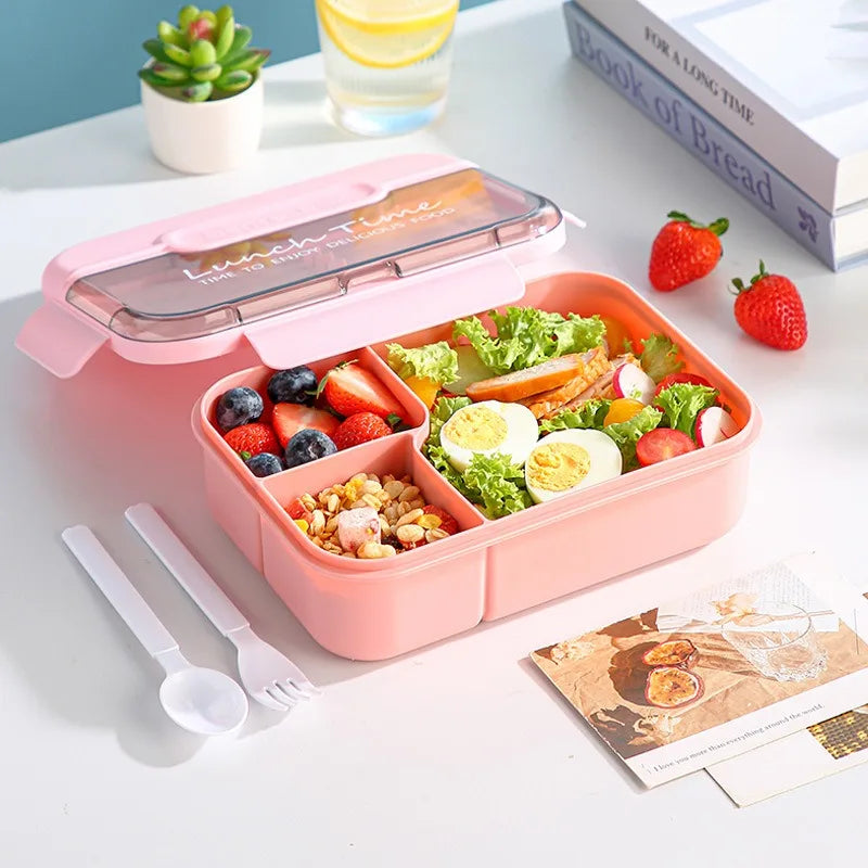 Bento box with cutlery, large capacity plastic lunch box, large capacity all-in-one sealed lunch box, suitable for school and of Zpaxo