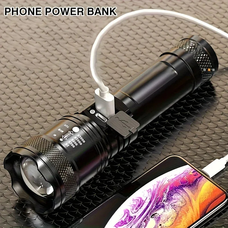 ESMARTER 1000 Lumen USB Rechargeable Zoom LED Flashlight