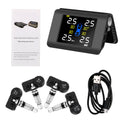 LED Display 4 External Built-in Sensors Solar Power TPMS Car Tire