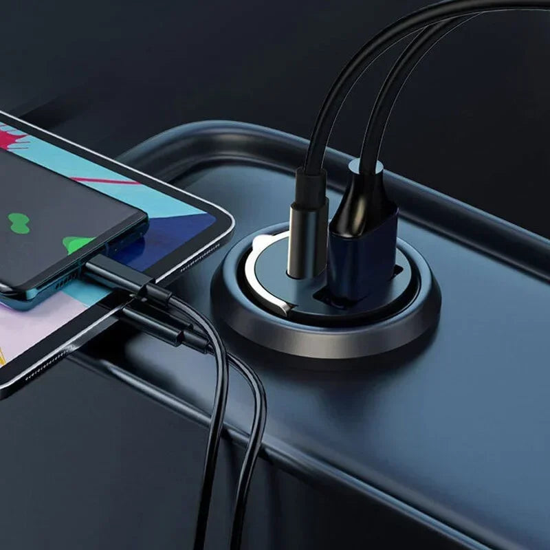 200W Mini Car Charger Fast Charging USB Cigarette Lighter Adapter