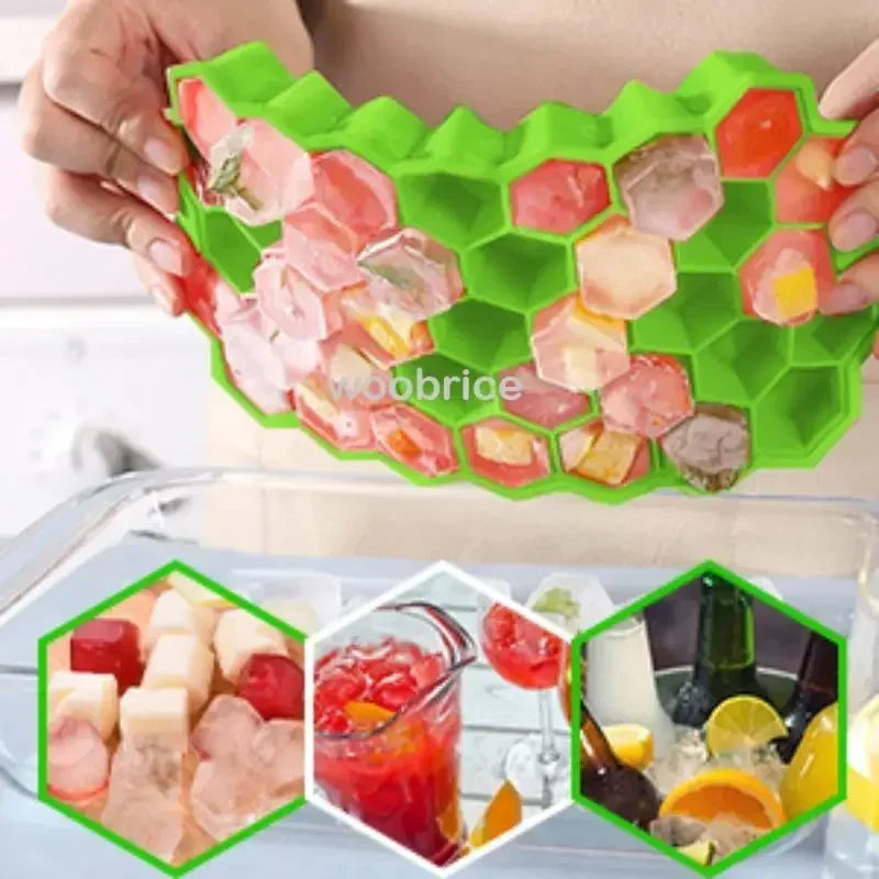 Ice Molds Silicone Honeycomb Hexagonal Template Popsicle Cube Mold Reusable BPA Free DIY Popsicle Mold Ice Cube Trays Zpaxo