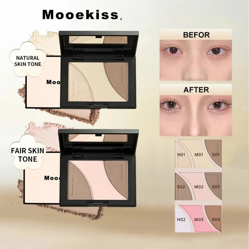 Mooekiss Three-color Contouring Plate Natural Brightening One Zpaxo