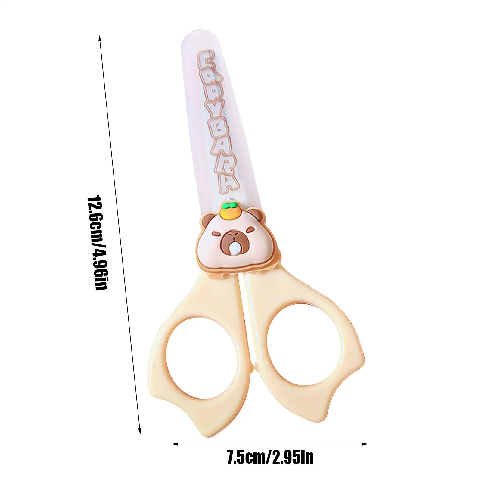 Capybara Kids Safety Scissors – Round Tip & Anti-Slip Handle Kids Safety Scissors Zpaxo
