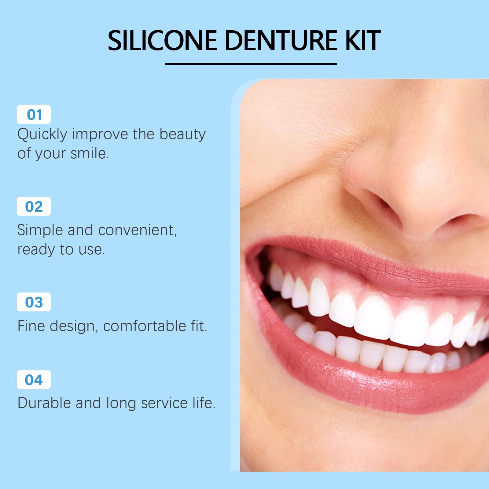 Snap-On Veneers Smile Kit – Seamless Fake Teeth Whitening Cosmetic Veneers Kit Zpaxo