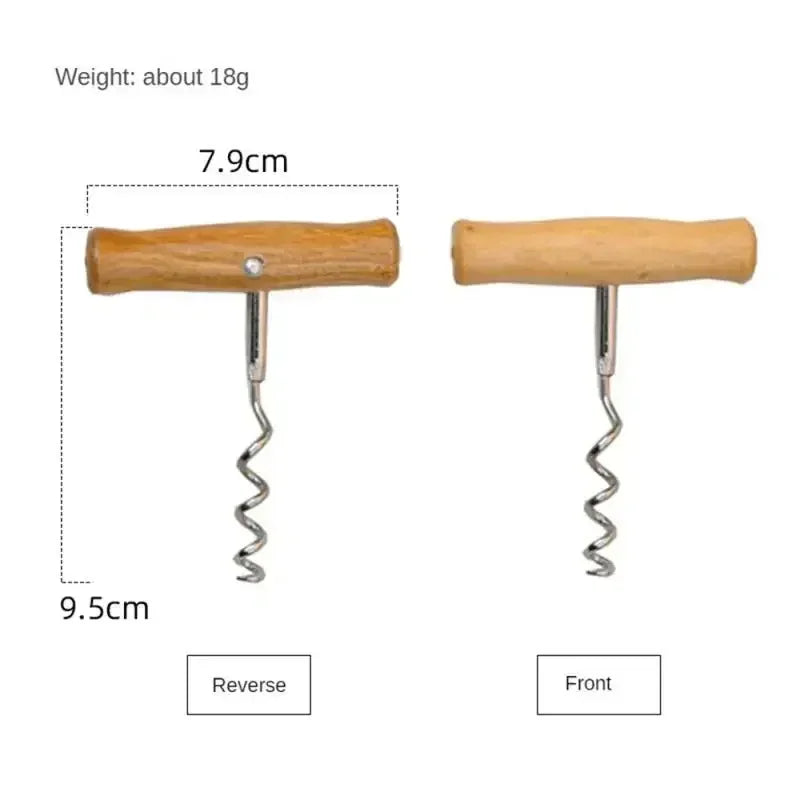 Cute Wine Opener with Wooden Handle Stainless Steel Corkscrew Wine Bottle Opener Easy Novelty Fun Wine Wing Wood Tools LYI Zpaxo Style A 1pcs