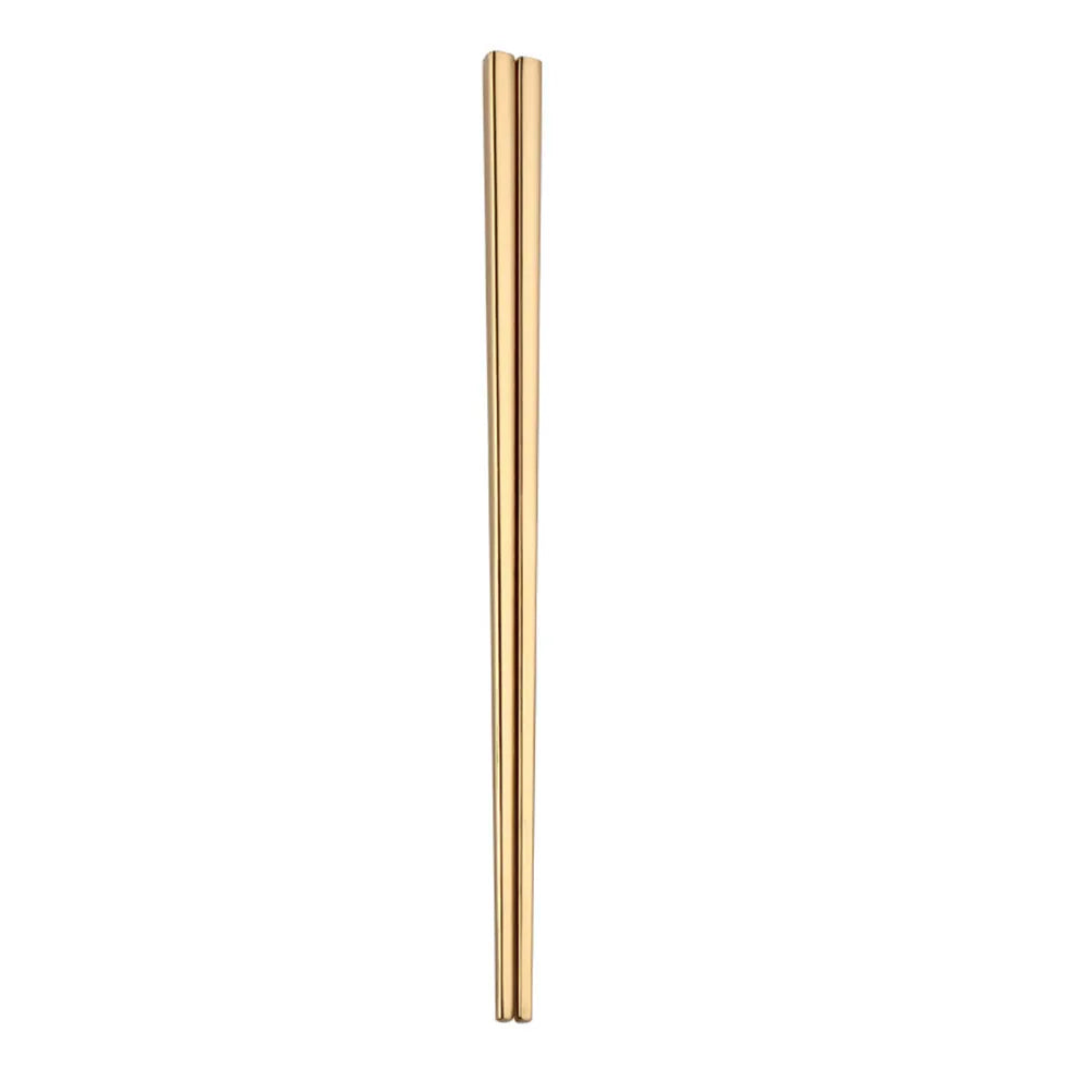Pair Stainless Steel Chopsticks Electroplating Square Design Perfect