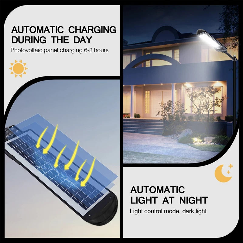 Solar Street Lights Motion Sensor Outdoor 520 LED Powered Lamp Remote Zpaxo
