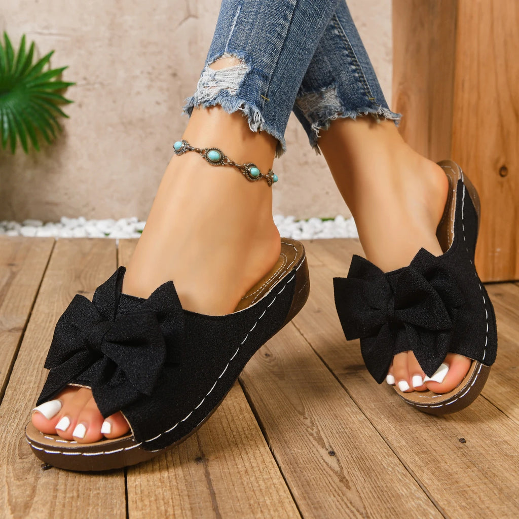 Women Wedge Slippers 2025 Leisure Large Shoes Platform Outdoor