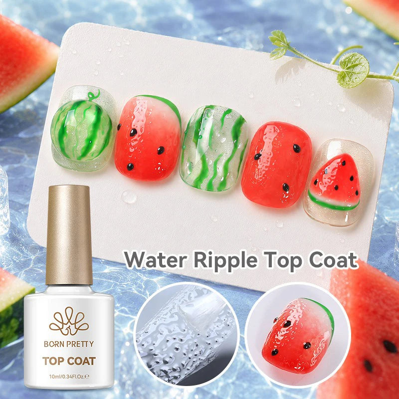 1/2pcs 3D Water Ripple Top Coat Gel Nail Polish No Washing Top Coat Nail Art Gel Naturally Formed Shape UV Soak Off Gel Varnish Zpaxo
