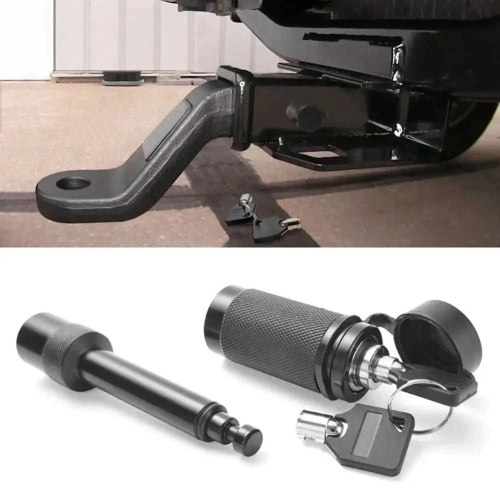 Metal Anti-Theft Lock Corrosion Resistant Dust Resistant Caravan Lock Black Universal Fit Anti-theft Trailer Hook Outdoor Use Zpaxo