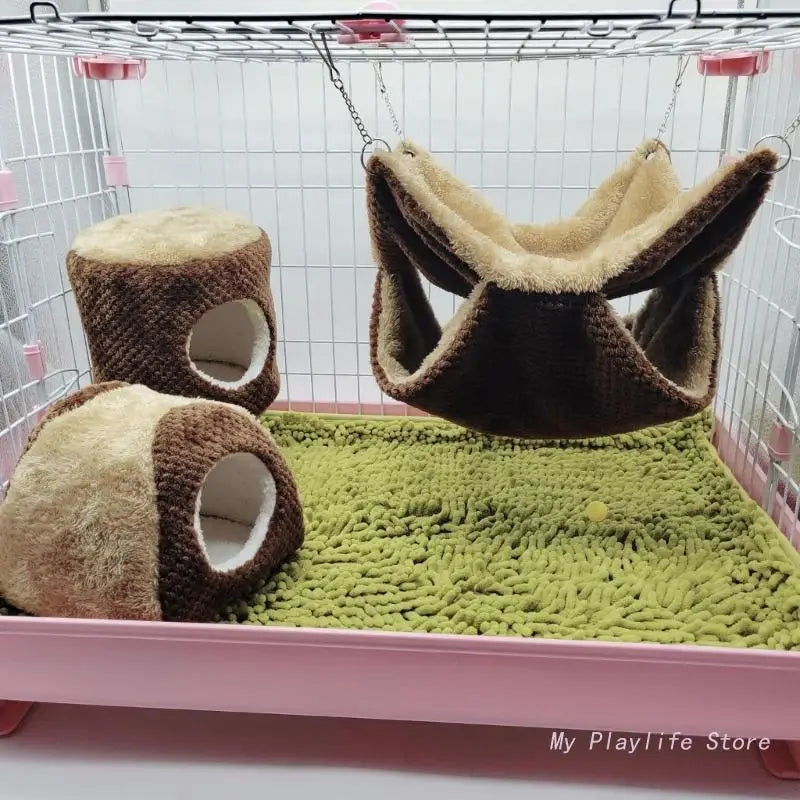 Hamster Hanging Hammock Warm Bed Plush House Hideout Cage Accessory