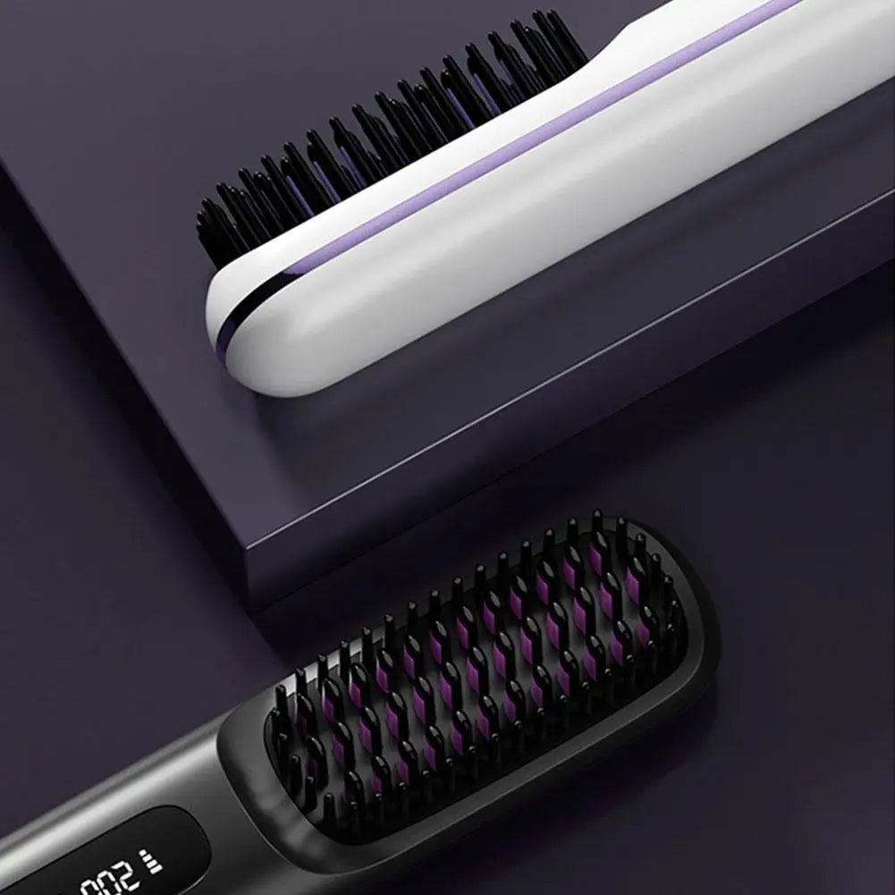 Cordless Hair Straightener Brush – Negative Ion USB Rechargeable Hair Straightener Brush Zpaxo