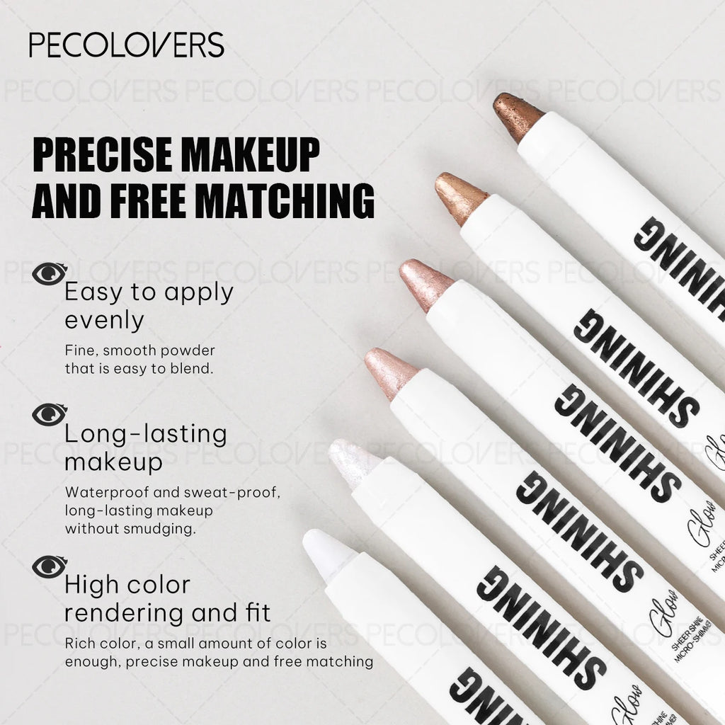 1PC Glitter & Shimmer Eyeshadow Stick - Pearly Highlighter Pen, Waterproof, Ideal for Stunning Eye Looks Zpaxo