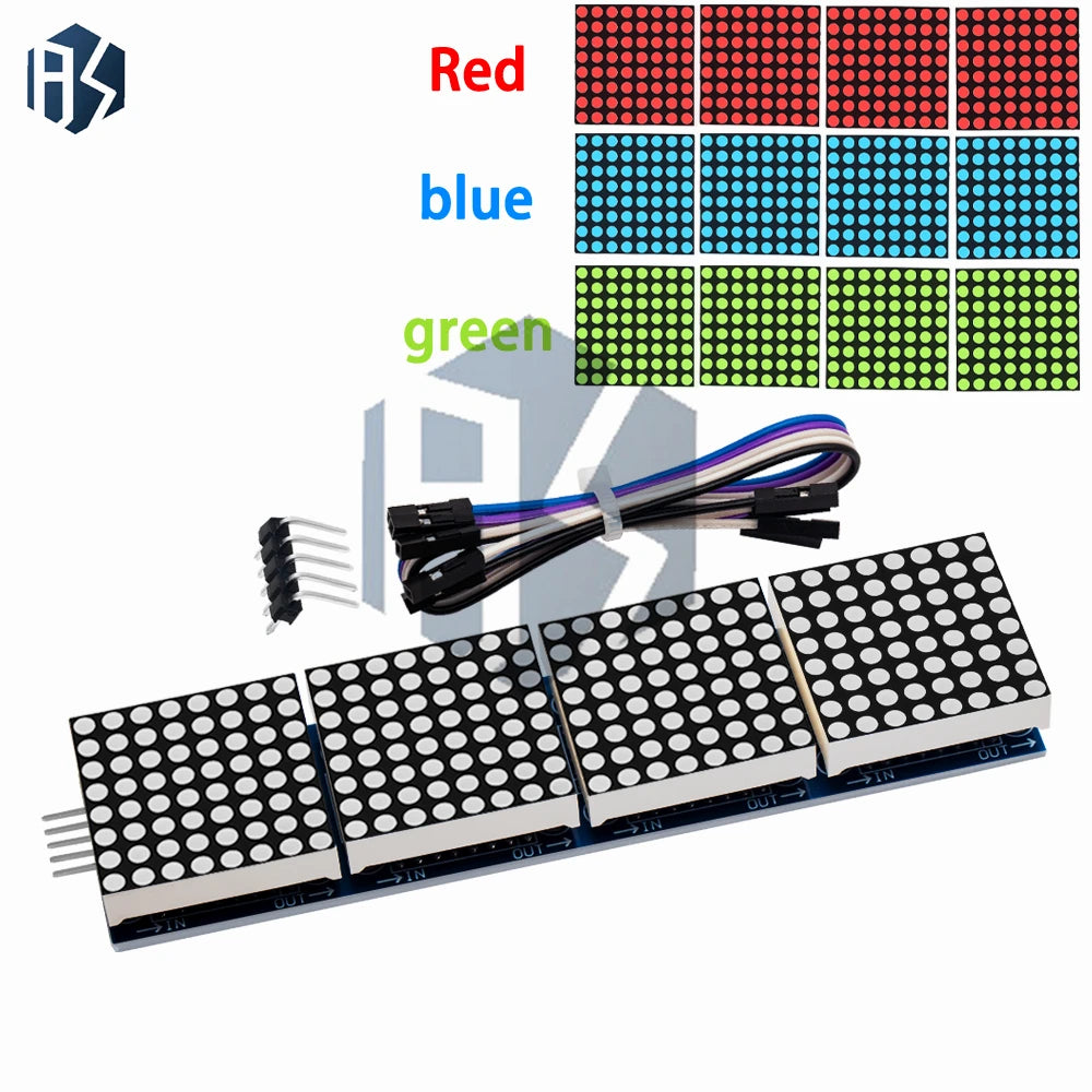 MAX7219 4-in-1 Dot Matrix LED Module 5-Pin Serial Interface Arduino Zpaxo