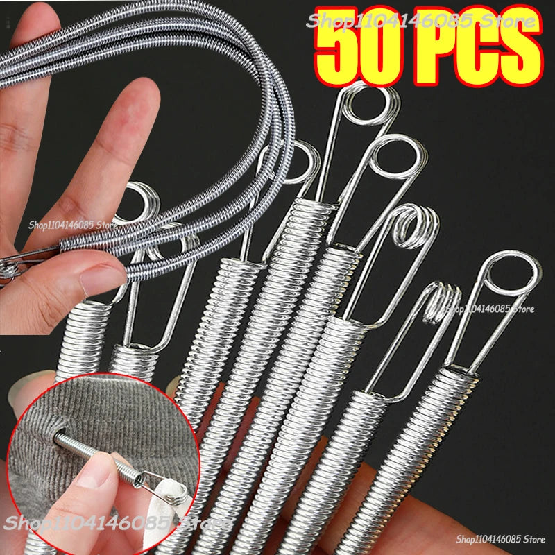 1/50Pcs Spring Drawstring Threader Clip Rope Threading Tool Bendable Drawstring Thread Multi Functional DIY Sewing Accessories Zpaxo