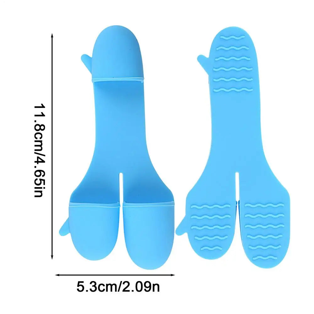 Heat Resistant Oven Gloves Anti Slip Silicone Grip 3 Finger Design