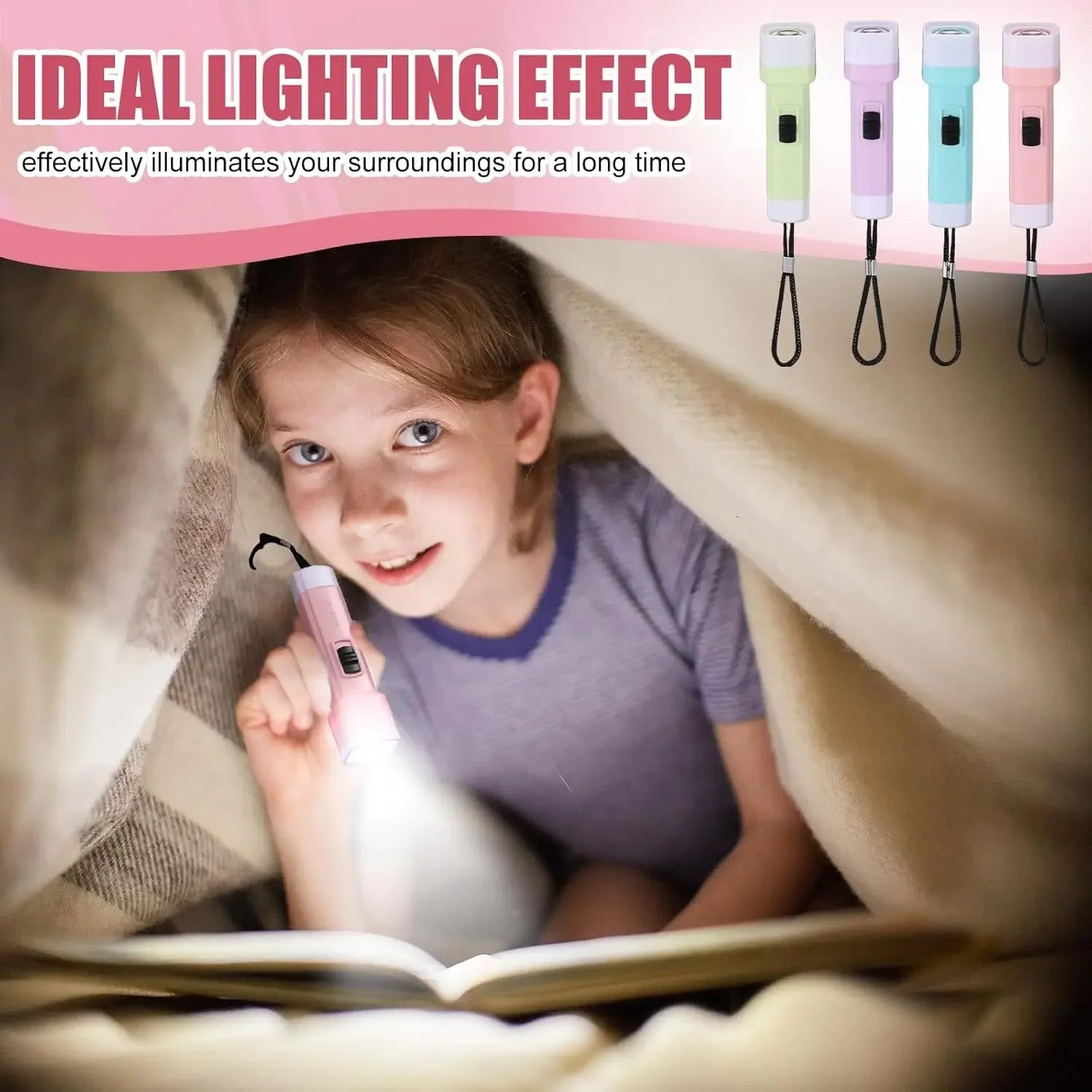 5- Outdoor Kids LED Flashlight Mini Portable Plastic Light Lanyard