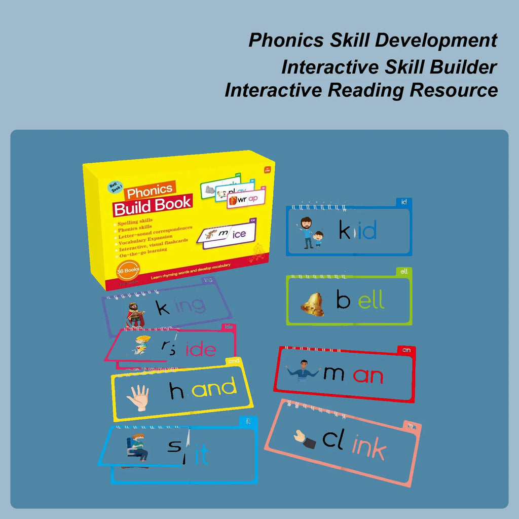 Phonics Word Family Build Book Spelling Improvement Supplies Read And Rhyme Books For Kids Boys Girls Kindergarten Preschoolers Zpaxo