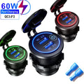 Quick Charge 3 0 Dual USB Fast Car Charger Socket Accessories Zpaxo Blue