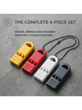 Extra Loud 3-Tone Whistle 4-Piece Pitch Survival Camping Hiking
