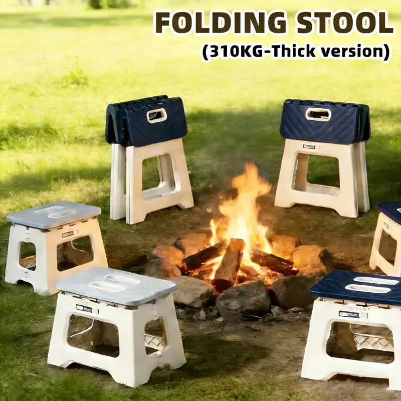 Portable Folding Stool Handles Non-slip Surface Designed Be Compact