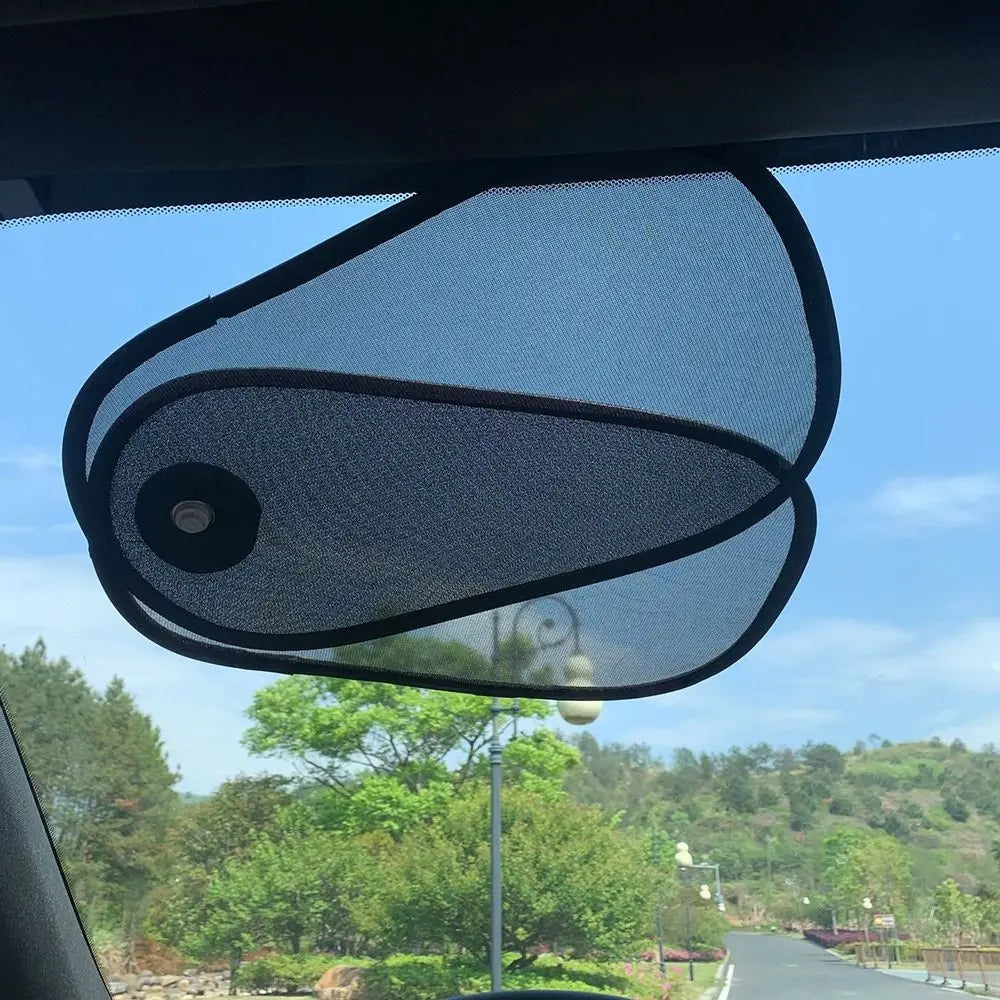 Rotatable Car Side Window Sunshade Non-Obstructive Design Suction Cup Type Black Sun Visor Folding UV Protection Zpaxo
