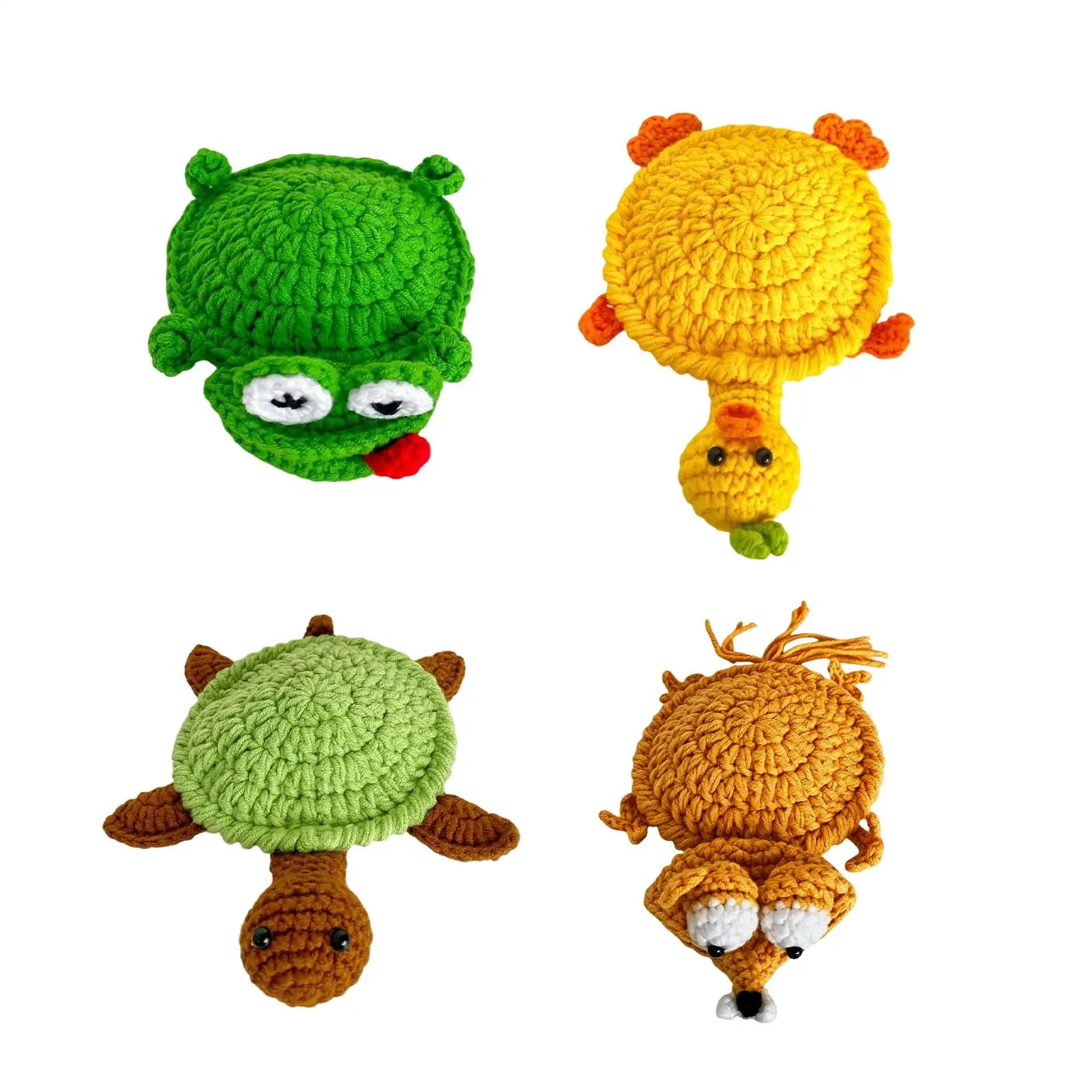 Crochet Animal Coasters 4 Pieces Home Decoration Knitting Cup Mat for Renters Homeowners Home Office Apartment Kitchen Dining Zpaxo