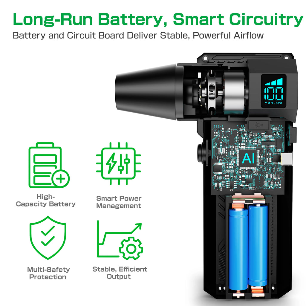 2025 Cleaning Blower Tool Speed Violent Fan Type-c Charging Powerful