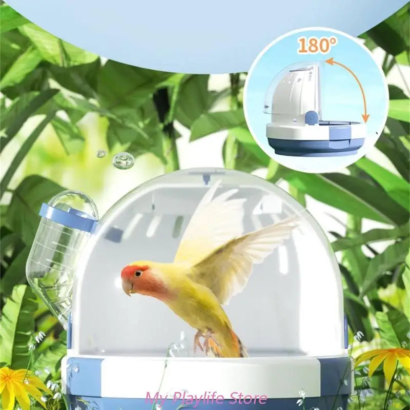 Portable Clear Bird Carry Case Transport Cage Parrots Carrier