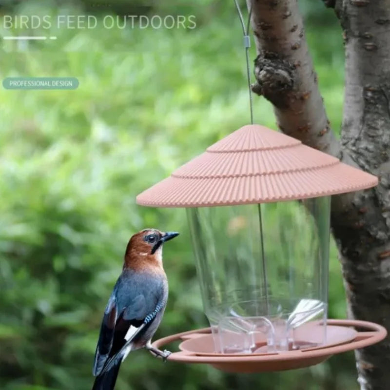 Waterproof Hanging Wild Bird Seed Feeder Feeding Tool Garden Paddock Zpaxo Brown