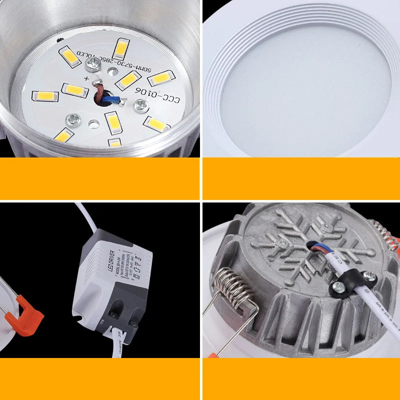 Dimmable LED Recessed Downlight 3 Colours AC220V | SHINEKNOT