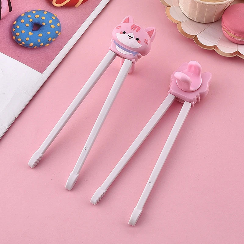 Animal Cartoon Babies Kids Learning Chopsticks Pair Cute Cat Design Zpaxo