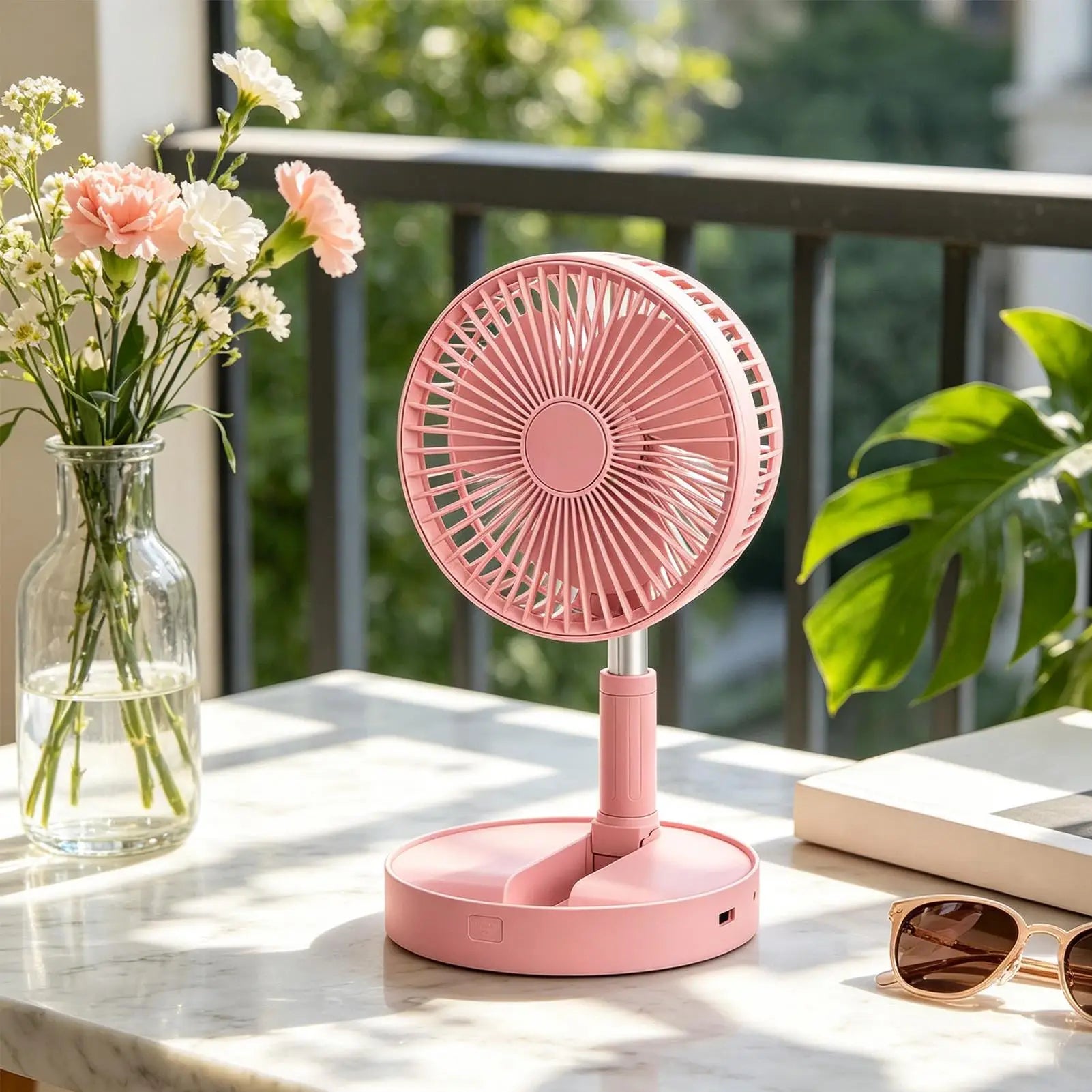 Portable Fan For Room 185-Degree Tilt Oscillating Blower Silent Foldable Rechargeable Standing Fan For Home Outdoor Camping Zpaxo