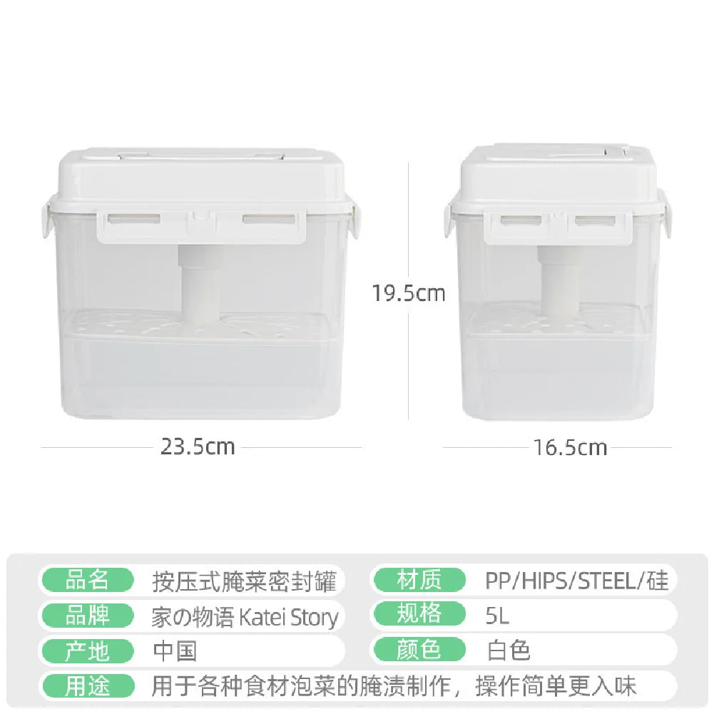 5L Press-Top Fermentation Jar | Kimchi, Pickle & Sauerkraut Crock Fermentation Jar Zpaxo