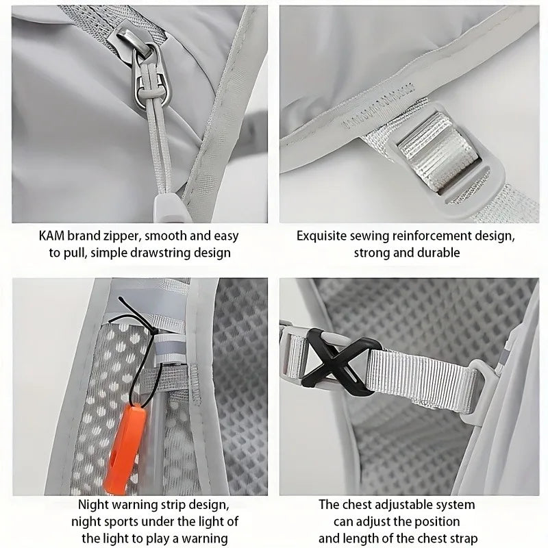 Breathable Mesh Running Vest Lightweight Sports Backpack Phone Pocket
