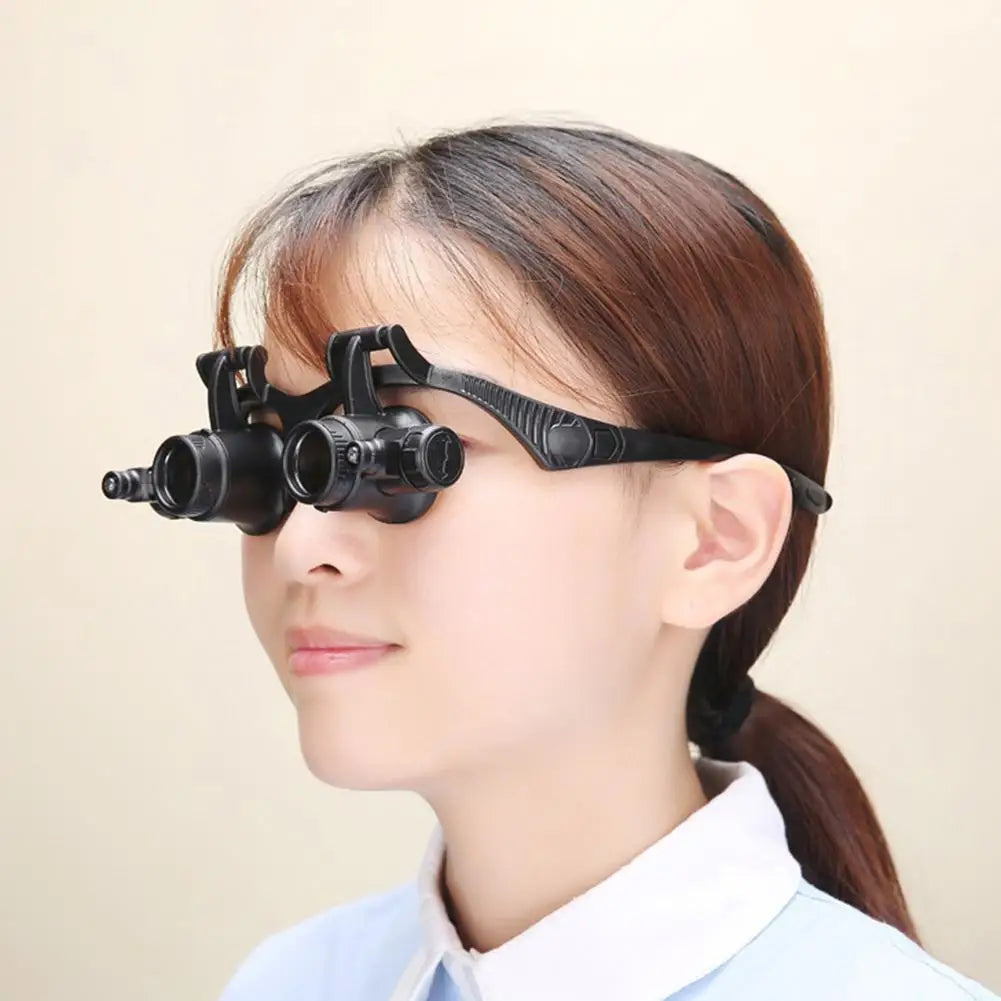 2XLED Watch Jeweler Repair Magnifier Head-mounted Headband Adjustable