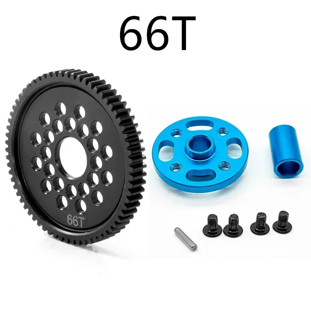Aluminum Speed Spur Gear Mount Upgrade Parts Tamiya TT02 TT-02 RC Car Zpaxo 66T
