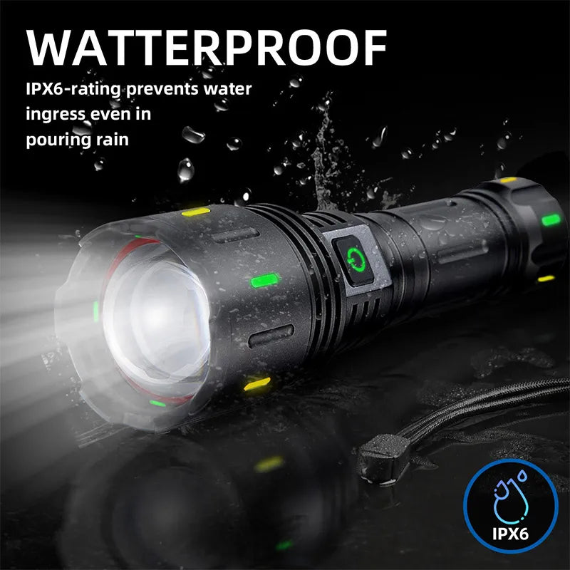 ESMARTER 2000 Lumen Zoomable Tactical Flashlight – 5 Modes IPX6