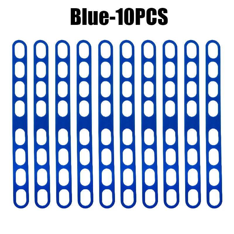 Reusable Silicone Universal Lid Holder Strap Elastic Band Pot Lids Zpaxo Blue 10PCS