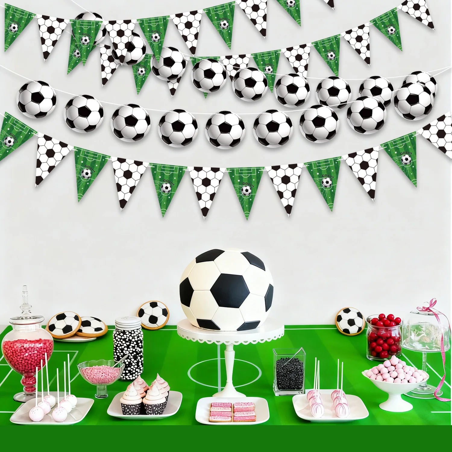 Soccer Match Banner Flag Party Decor Fan Cheering Game Day