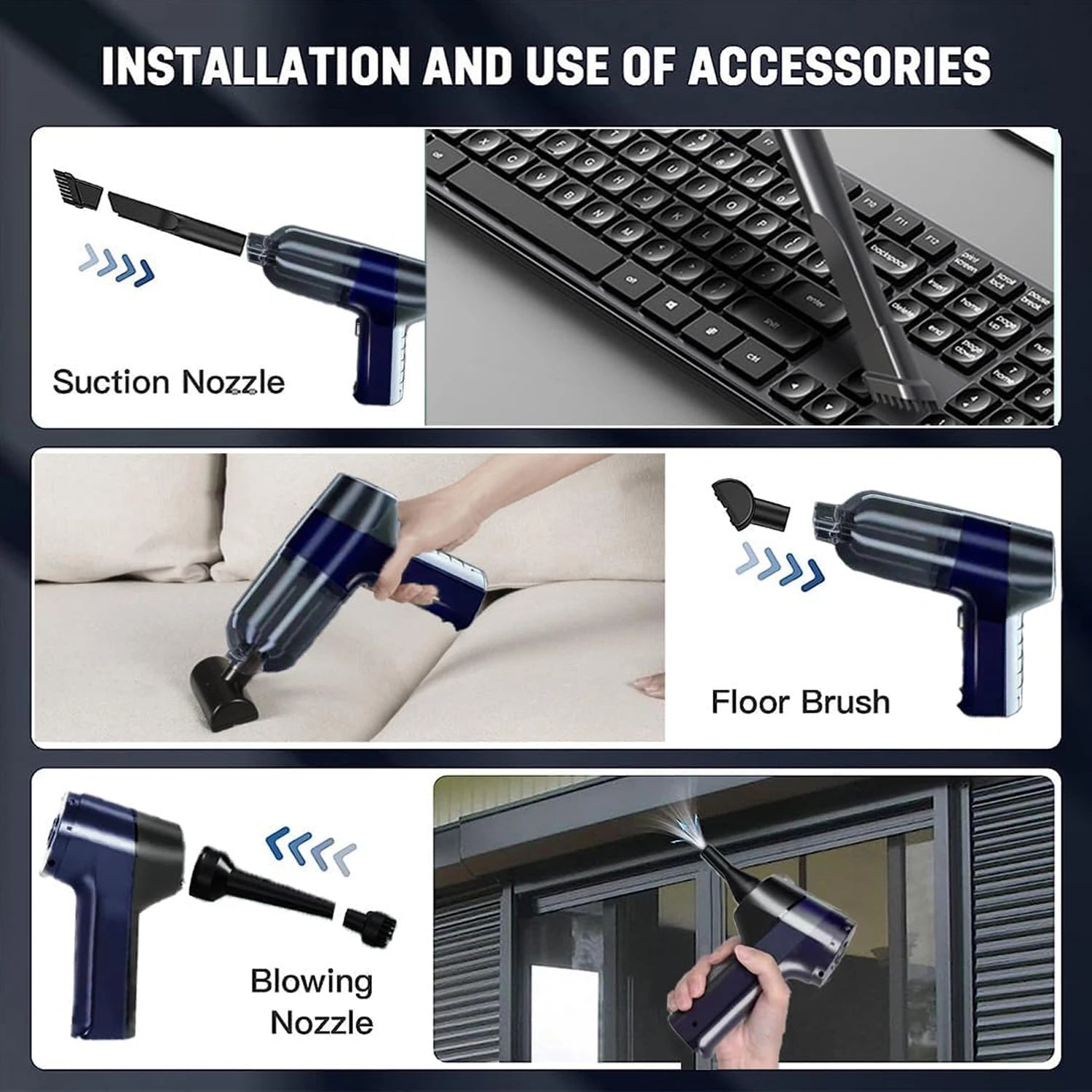 Car Vacuum Cleaner 150000PA Min Portable Handheld Cleaner for Home Appliance Powerful Cleaning Machine Cars Cleaner for Keyboard Zpaxo