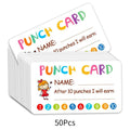 50/100/200Pcs Punch Cards Reward Incentive Card for Classroom Teachers School Student Behavior Motivation Decoration Zpaxo 50Pcs