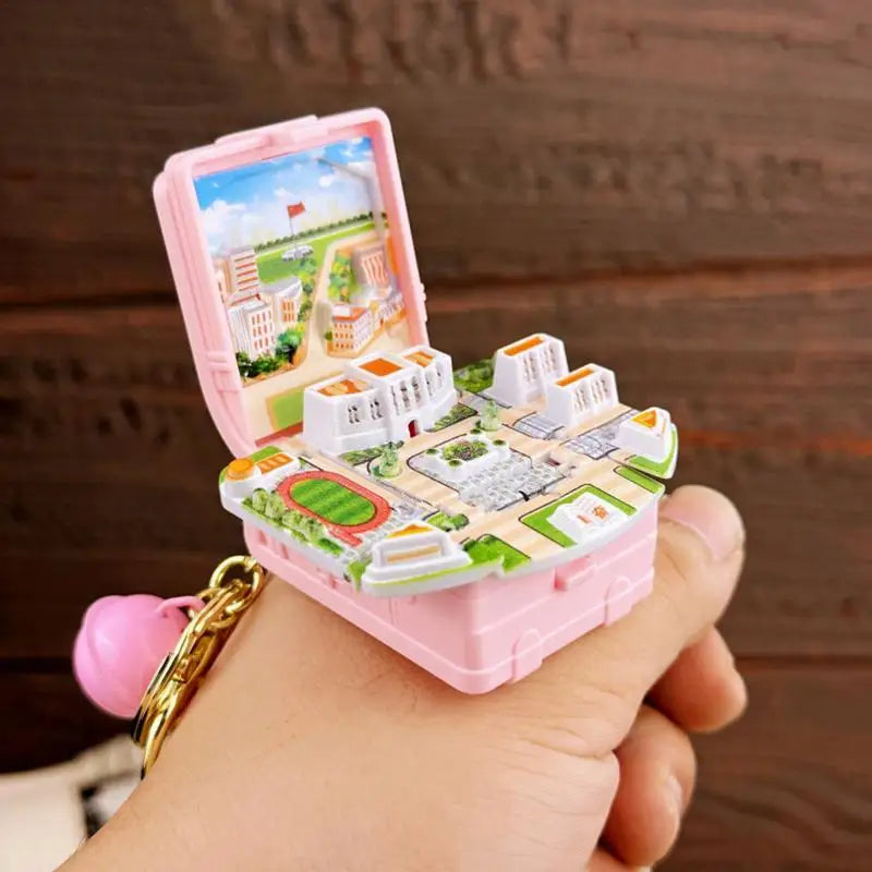 3D Book Keychain School-Theme Miniature Keyring Folding Popup Book Small School Toys Key Chain For All Ages Friends Family Zpaxo