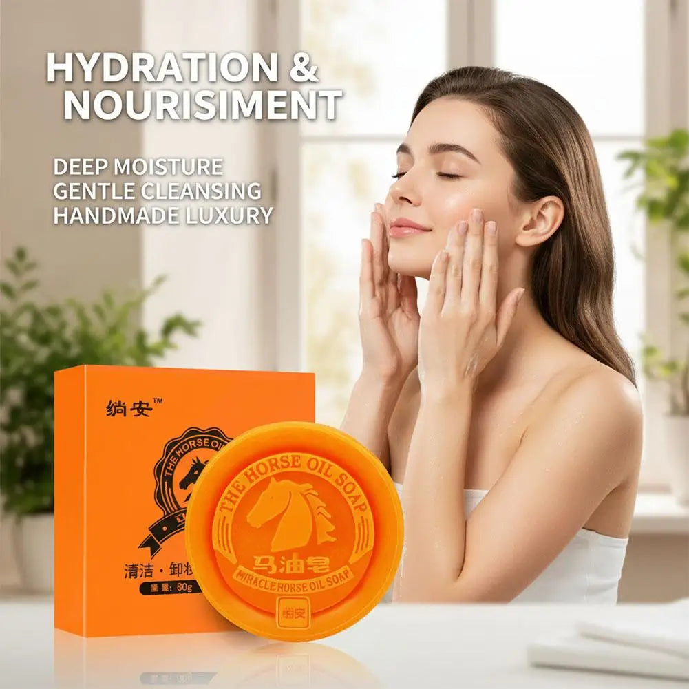 Horse oil soap For Face Facial and Body Moisturizing Cleansing Handmade Soap Bar Zpaxo