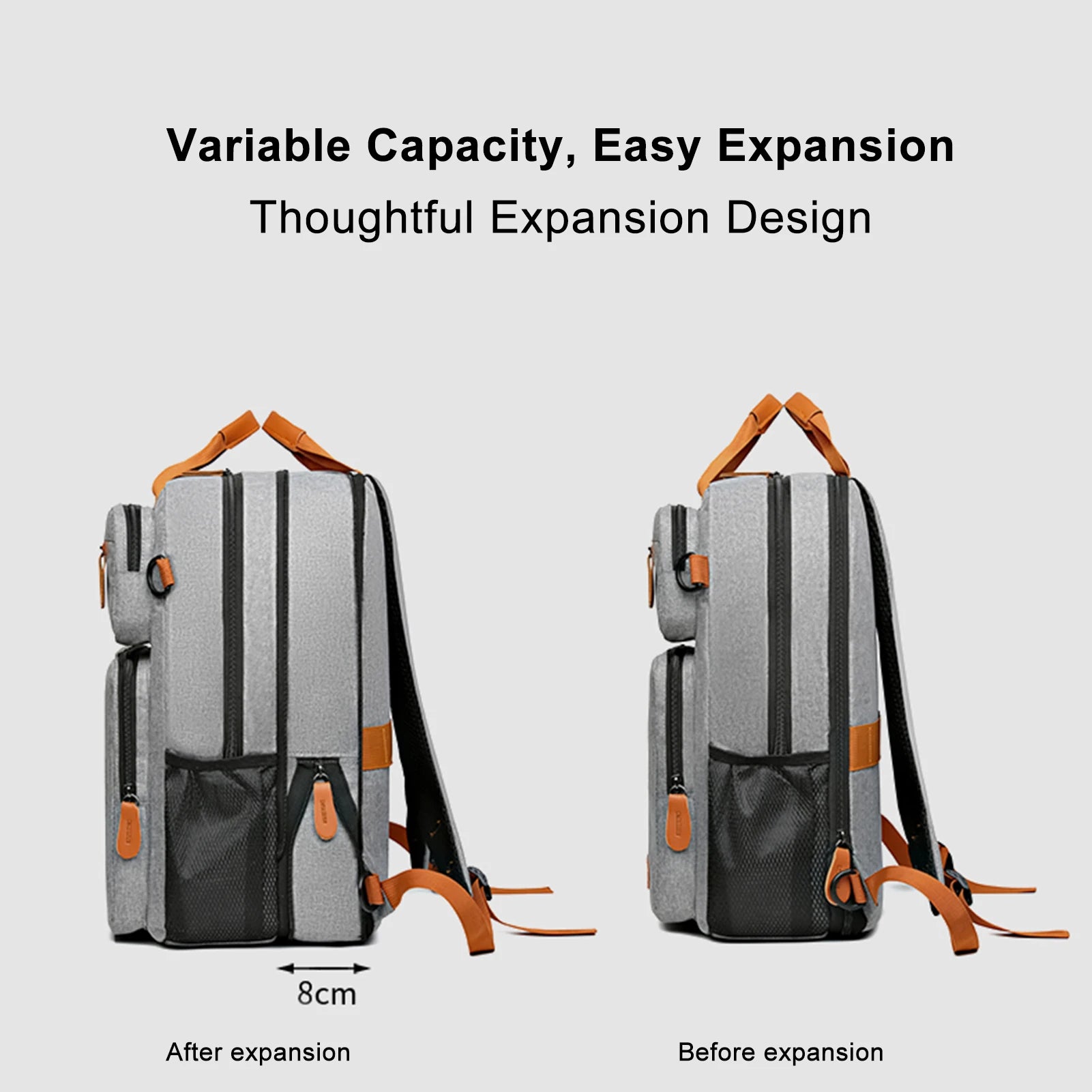 Large-Capacity Travel Backpack 15.6-Inch Laptop Backpack for Men Women Water-Resistant Business Rucksack with Luggage Strap Zpaxo