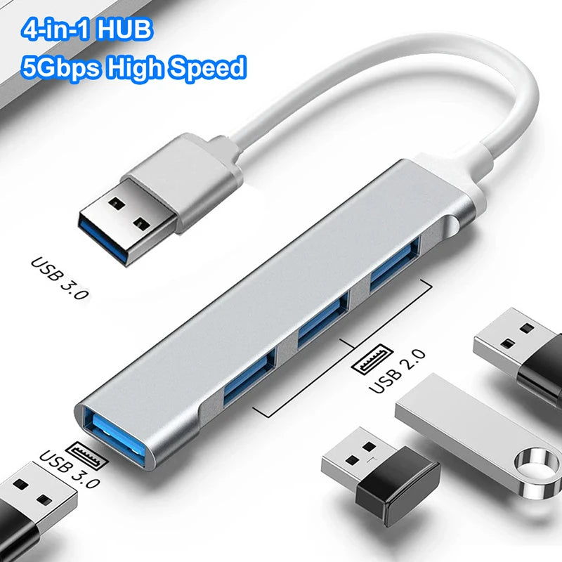 4 In 1 USB 3.0 HUB High Speed USB3.0 OTG 4 Ports USB C HUB Multi Splitter Adapter For Xiaomi Laptops Macbook Air Pro Accessories Zpaxo