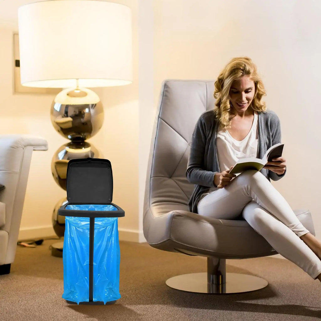 Portable Trash Bag Holder Rubbish Bin Stand Telescopic Garbage
