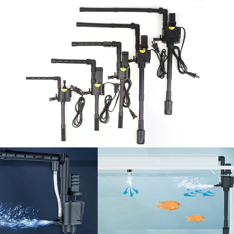 3-In-1 Fish Farming Oxygen Pump Small Upper Filtration Circulation Zpaxo